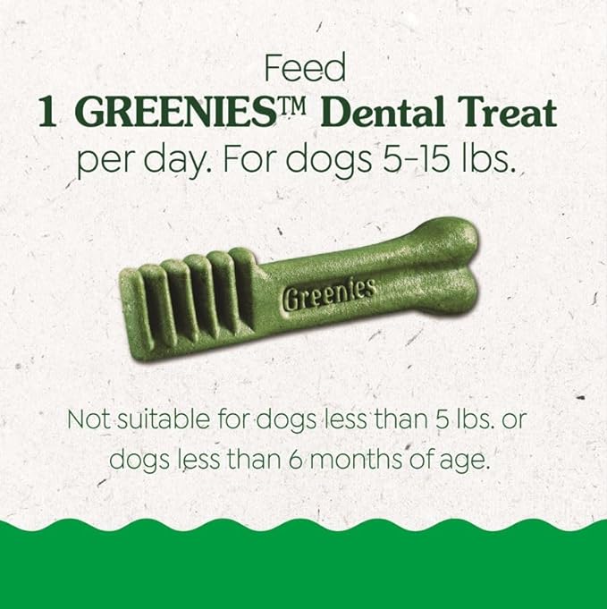 Greenies Puppy Teenie Size Natural Dental Dog Treats, 12 oz. Pack (43 Treats)