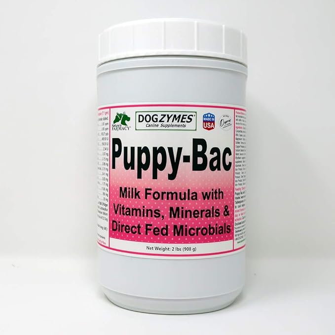 Dogzymes Puppy-Bac (2 pound) Milk Replacer with Live Microorganisms and Enzymes 441 Million CFU/gram Mix 1:4