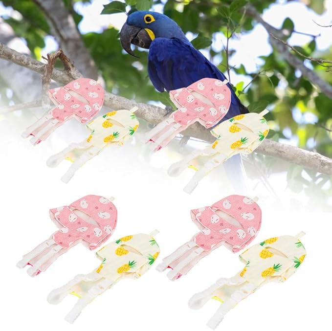 Pet Bird Cute Diaper Parrot Diaper Flying Costume Reusable Diaper Bird Diaper for Parrots Pigeons Pet Supplies (L)