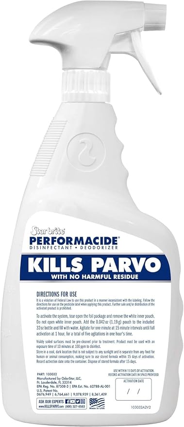 STAR BRITE PERFORMACIDE Home Kit - No-Rinse Disinfectant Deodorizer for Pet Surfaces - Kills Parvovirus, Ringworm, Feline Calicivirus, Avian Influenza (Bird Flu) 32 OZ Kit + 12 Refills