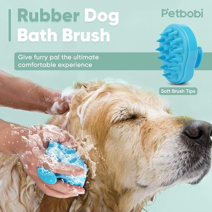 Petbobi Dog Bath Tether with Lick Mat, Dog Bathing Leash with Heavy Suction Cup, Dog Grooming Tub Restraint Soft Nylon Leash with Adjustable Collar for Pet Dog Cat Shower and Grooming