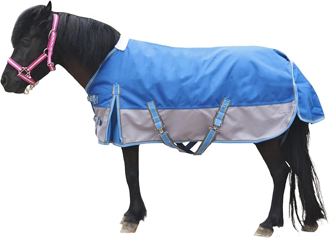 Mini Horse/Pony/Foal/Miniature Size 36"-51" Lightweight Waterproof & Breathable 1200 Denier Turnout Blanket with No Filling RoyalBlue 42"