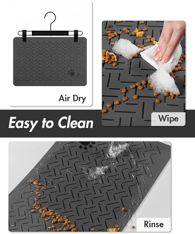 MontVoo-Absorbent Pet Feeding Mat-No Stains Quick Dry Dog Mat for Food and Water Bowl-Rubber Backing Dog Food Mat Dog Water Dispenser Mat-Dog Accessories Pet Supplies-Dog Water Bowl for Messy Drinkers