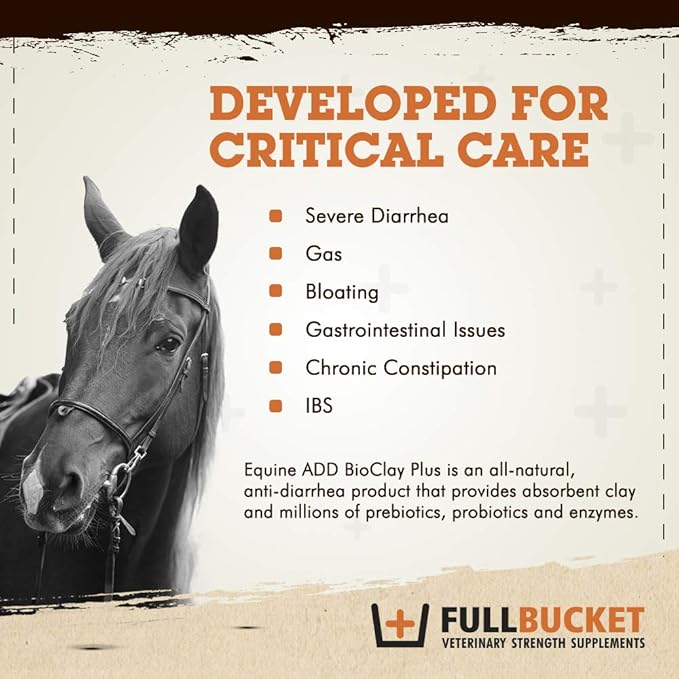 Equine ADD BioClay Plus with Saccharomyces Cerevisiae Boulardii for Anti-Diarrhea; Concentrated Formula with 40 Billion CFUs – 1 Tube