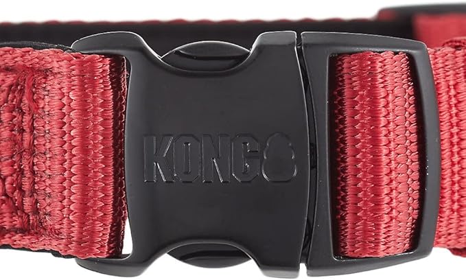 KONG Max HD Ultra Durable Neoprene Padded Dog Collar (Medium, Red)