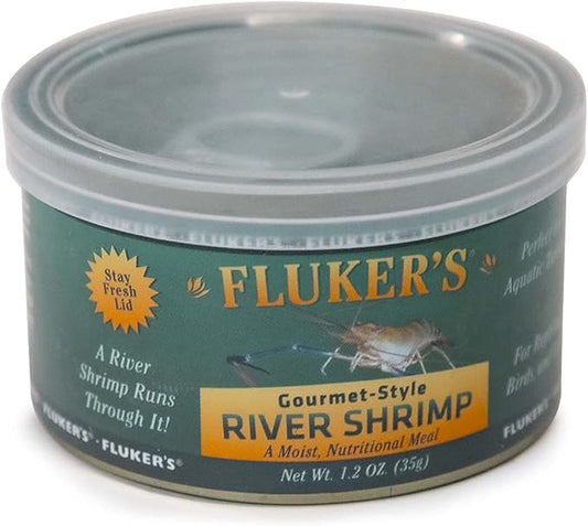 Fluker's Gourmet Canned Food for Reptiles, Fish, Birds and Small Animals, River Shrimp 1.2 oz