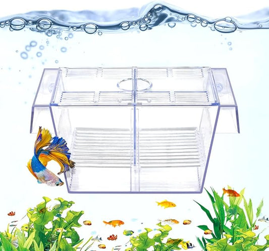 Fish Breeding Box Aquarium Holding Tank Transparent Fish Isolation Box Acclimation Hatchery Incubator Breeder Box for Baby Fish Betta Shrimp Clownfish Guppy