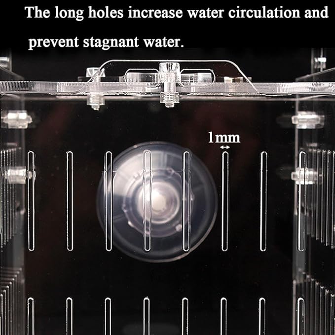 Acrylic Fish Breeding Box Fish Isolation Box Aquarium Divider Hatchery Incubator Breeder Box for Fish Tank Small Fish Shrimp Clownfish (8x4.5x4.5inch)