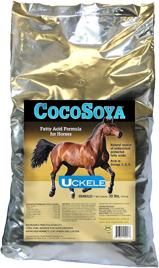 Uckele CocoSoya Granular Horse Supplement - Omega Fatty Acid Supplement for Horses - Equine Vitamin & Mineral Supplement - 30lb