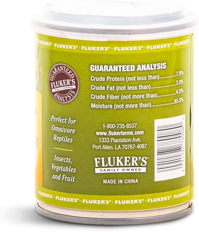 Fluker's Gourmet Canned Food for Reptiles, Fish, Birds and Small Animals, Omnivore Mix 1.2 oz