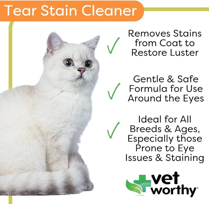 Vet Worthy Tear Stain Cleaner for Cats (4 oz)