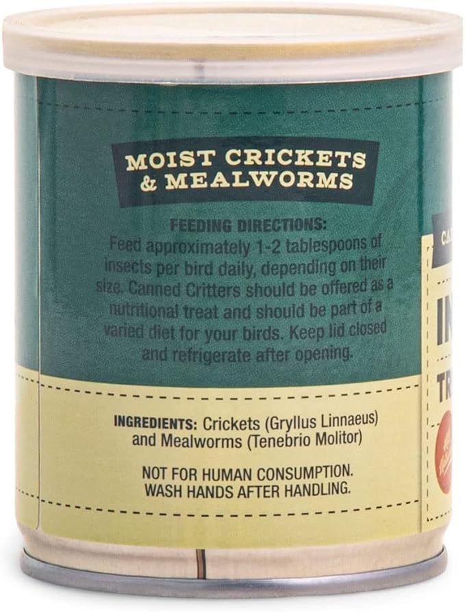 Fluker's Culinary Coop Canned Mealworms and Crickets Chicken Treat, All Natural and Packed with Protein, 2.75 oz (Pack of 2)