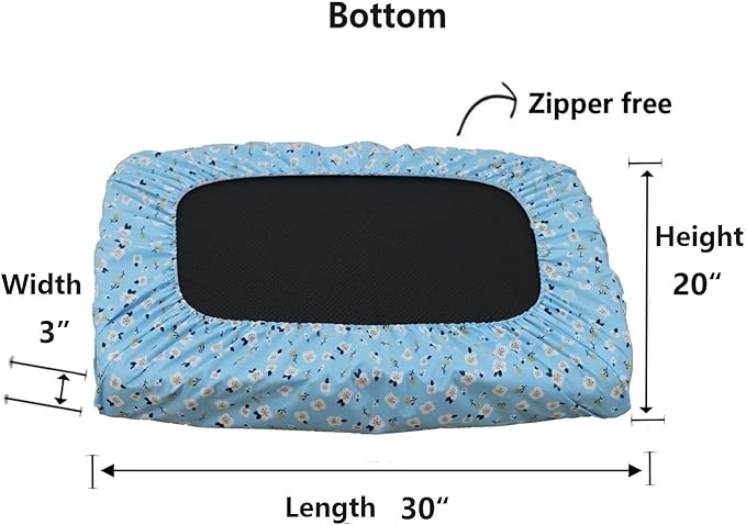 Plastic Waterproof Dog Bed Cover Replacement Washable 30 x 20 inch for Medium Rectangle Dog Bed