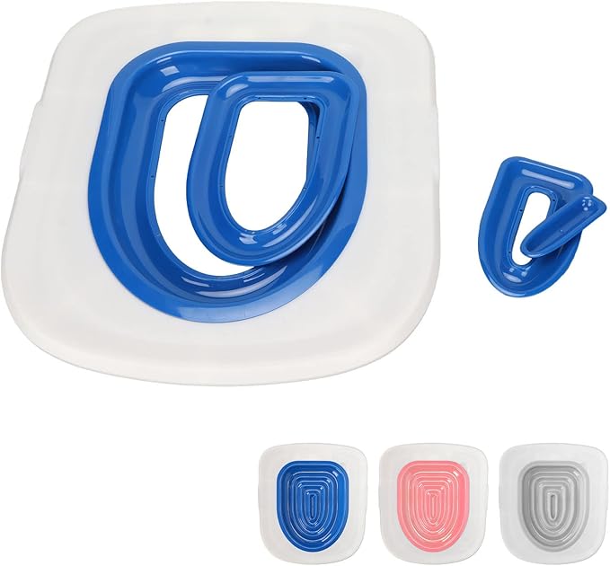 Cat Toilet Seat Training Kit, Universal Reusable Cat Toilet Trainer, Puppy Cat Litter Mat Kitty Urinal Seat Toilet Trainer, Cat Litter Tray Kit Kitty Potty Train(White Tray, 1 Blue Inner Support)