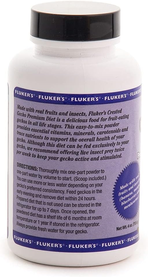 Fluker's Premium Crested Gecko Diet, Fruit & Insect Flavor, 4 oz