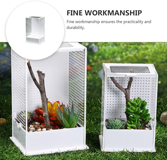 POPETPOP 2 Pcs Villa Box Reptiles Glass Containers Snail Terrarium Tank Tarantula Herpcult Acrylic Climbing Pet White Gecko Lizard Terrarium Reptile Habitat
