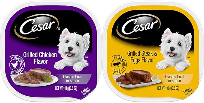 Cesar Classic Loaf in Sauce Wet Dog Food - 11 Flavor Variety Bundle, 3.5 Ounces Each - Pack of 11