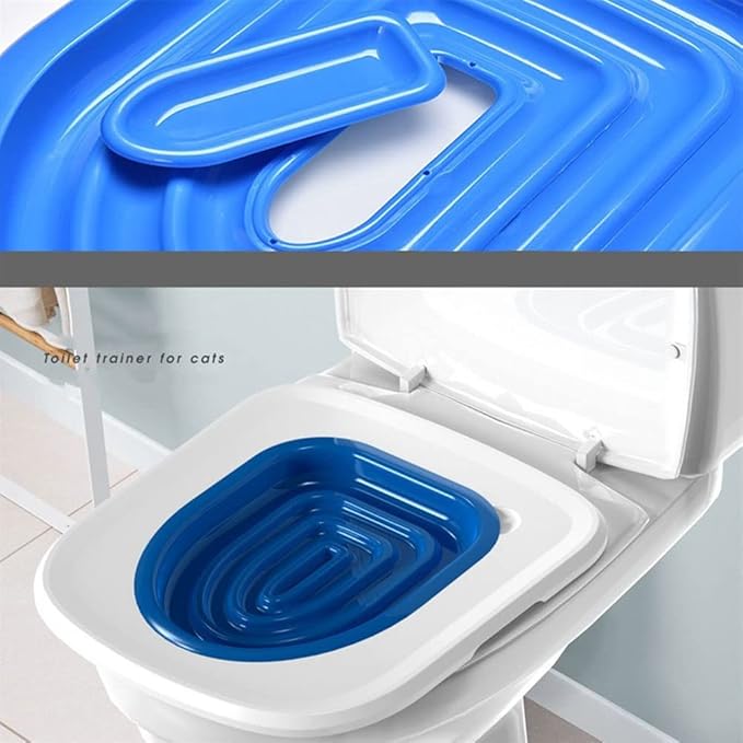 Cat Toilet Training Kit, New Type Cat Potty Training System, Cat Toilet Trainer Urinal Seat for Teaching Cat to Use Toilet, Suit for Most Toilets Three Colors for Choose