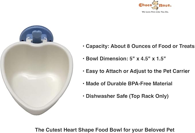 Choco Nose Patented Travel Crate No-Drip Water Bottle/Feeder and Detachable Food Dish Bowl Set for Dogs/Puppies/Cats/Rabbits and Other Small Sized Animals. 10.2 Oz. Nozzle 16mm, (C590 C607)