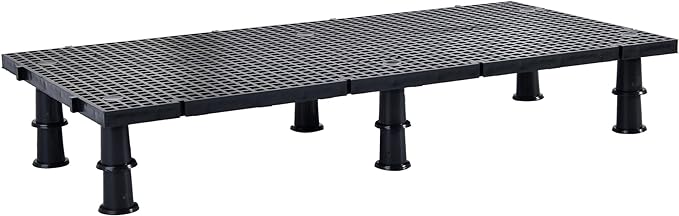 ALEGI Plastic Grid Divider Tray Egg Crate Louvre Aquarium Fish Tank Bottom Isolation with Bracket (4pcs Black)