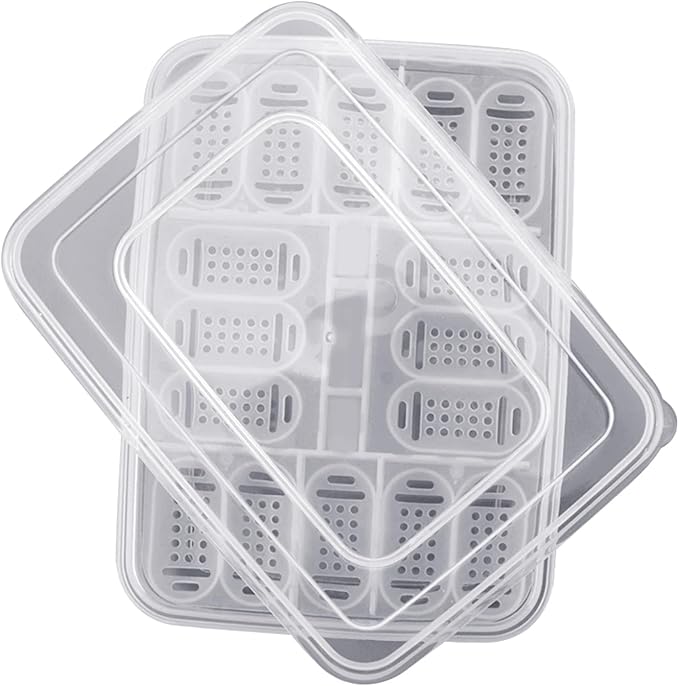 Reptile Egg Incubator Tray: 16 Grids Amphibians Hatchery Box, Reptile Breeding Box, Incubation Box for Hatching Snake, Lizards, Turtle, Gecko Egg Without Thermometer