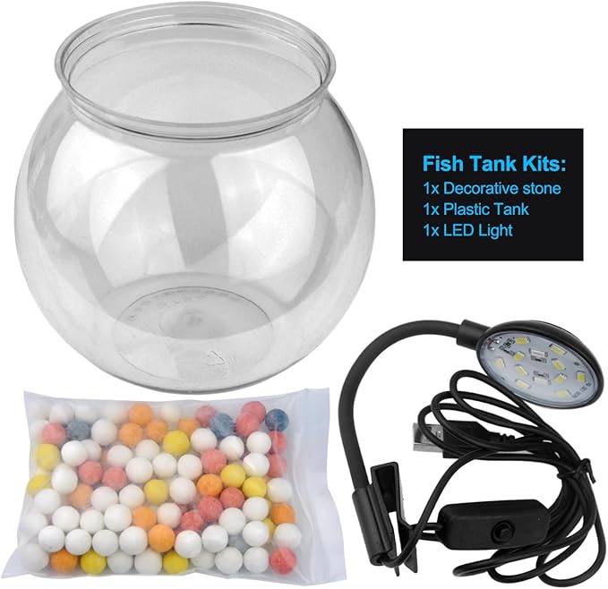 0.8 Gallon Plastic Aquarium Betta Fish Tank, Small Fish Tank Starter Kits, Mini Fish Bowls