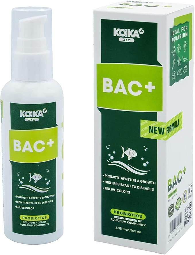 BAC+ Aquarium Probiotics, Pleasant Smell, Disease Resistance, Immunity Boosting (BAC+ (New Formula), 105ml)