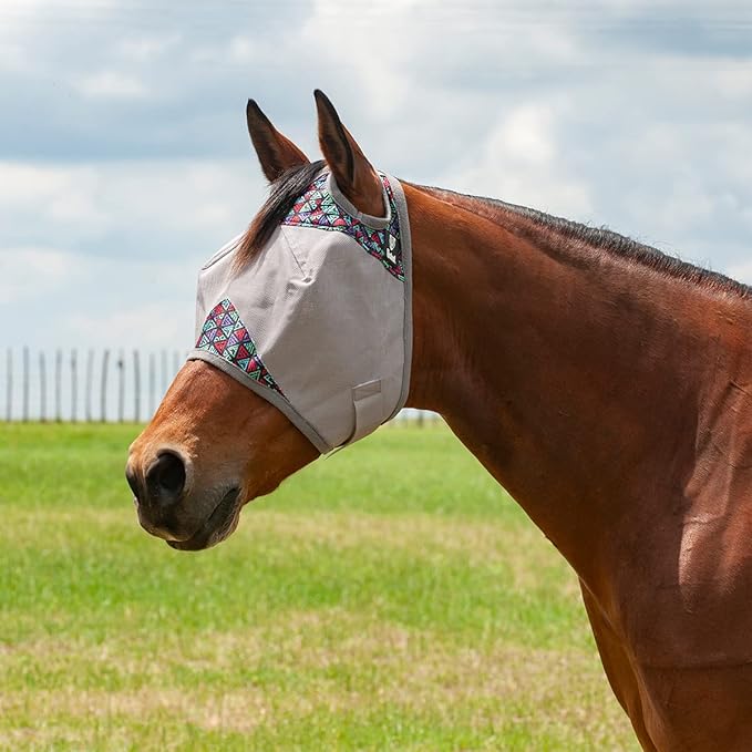 Cashel Crusader Designer Fly Mask, Black Tribal, Horse