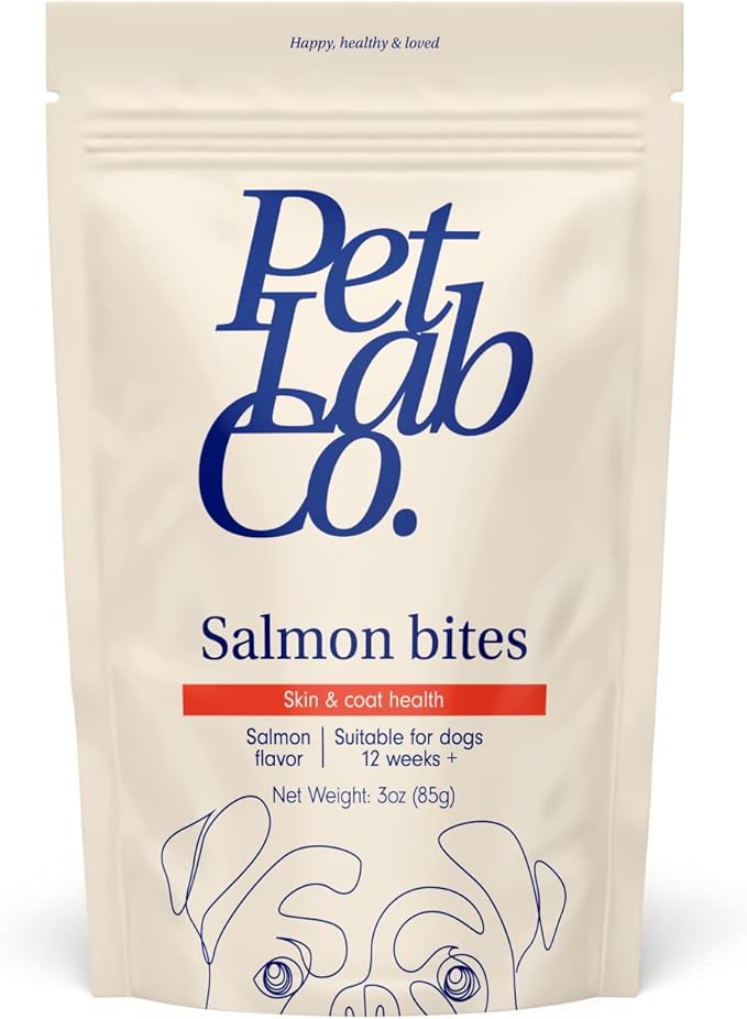 Petlab Co. Salmon Bites for Dogs – Premium Salmon Dog Treats with Beneficial Fatty Acids, Vitamins & Minerals - Carefully Selected Ingredients – Delicious Reward