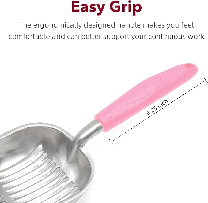 Cat Litter Scoop - Aluminum Alloy cat Litter Shovel, Suitable for All cat Litter, Metal Durable Garbage Shovel Pink