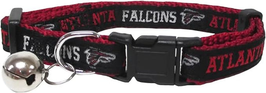 NFL CAT Collar Atlanta Falcons Satin Cat Collar Football Team Collar for Dogs & Cats. A Shiny & Colorful Cat Collar with Ringing Bell Pendant