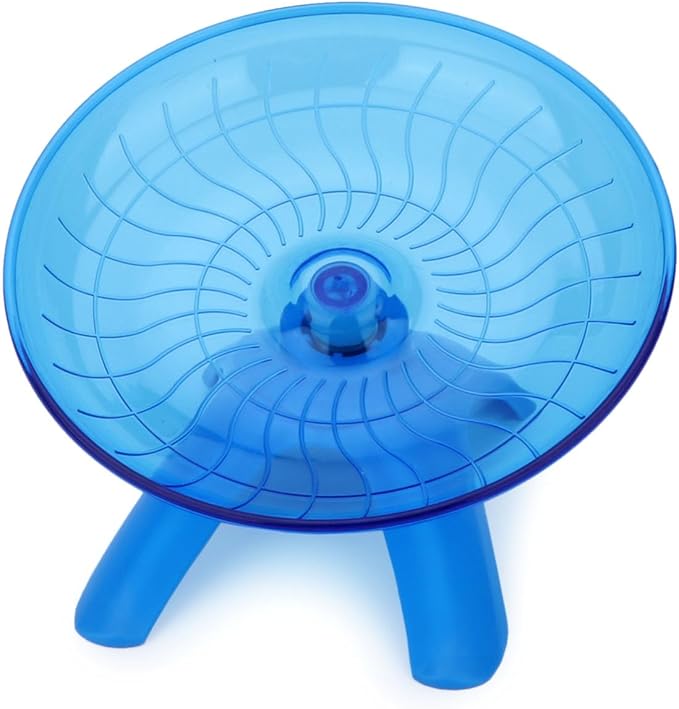 Hamster Wheel Silent Hamster Exercise Wheel Running Spinner Hamster Flying Saucer for Hamsters Gerbils Mice and Other Small Pets (Blue)