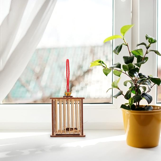 Wooden House Square Grasshopper Cage Habitat Cricket Box Critter Breeding Cages Hanging Insert Cage for Grasshopper Crickets Small Pets