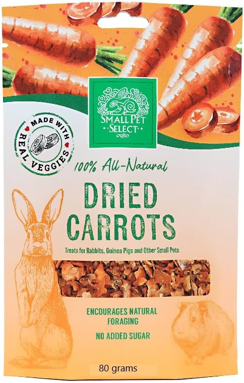 Small Pet Select - Dried Carrot, a Natural Treat for Rabbits, Guinea Pigs, Gerbils, Hamsters, Mice, and Rats, 2oz (Pack of 2)