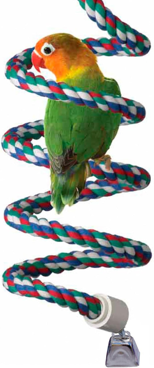 Super Bird Creations - SB323 Small Bungee Bird Toy - Rope Perch for Parrotlets, Parakeets, Cockatiels, Lovebirds - Colorful Hanging Perch - Enriching Bungee Toy for Small Birds & in Bird Cages