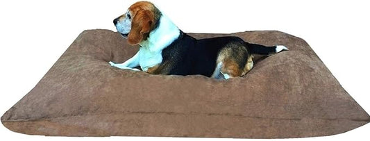 Dogbed4less Do It Yourself DIY Pet Bed Pillow Duvet Suede Cover + Waterproof Internal case for Dog/Cat at Large 48"X29" Brown Color - Covers only
