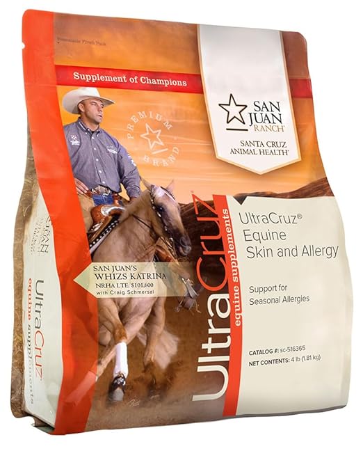 UltraCruz Equine Skin and Allergy Supplement for Horses, 4 lb. Pellet