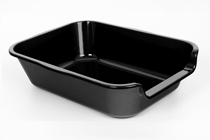 2 Pack Extra Large Dog Litter Box Pan Tray (ABS Material), Low Entry Jumbo Senior Litter Boxes for Multiple Kitten Big Cats, Pet Safe Indoor Dog Potty (Black, 20" L x 15" W)