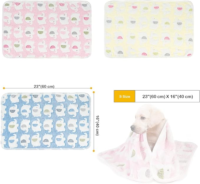 Dono 1 Pack 3 Dog Blankets, Soft Fluffy Fleece Pet Blanket Warm Sleep Mat Paw Print Design Puppy Kitten Throw Blanket Doggy Mat, Blanket for Dogs