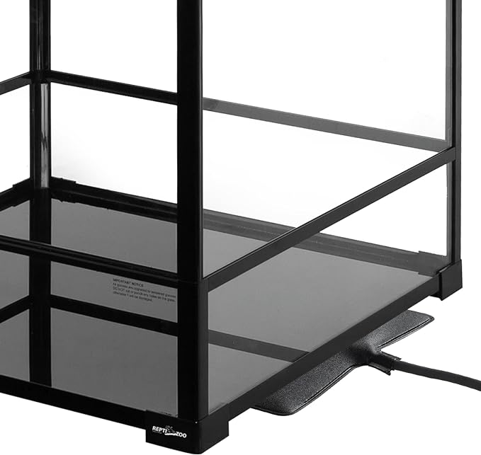 REPTIZOO 90 Gallon Reptile Terrarium 24" x 24" x 36" Large Glass Reptile Tank, Tall Reptile Terrarium with Front Opening Door and Top Screen Ventilation Easy Assembly Reptile Habitat Tank