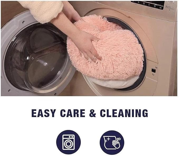 Cat Beds for Indoor Cats - Cat Bed Washable 20/24 inches, Dog Beds for Small Medium Dogs, Anti Anxiety Round Fluffy Plush Faux Fur Cat Bed,Thick Bottom Keep Pets Off The Cold Tile