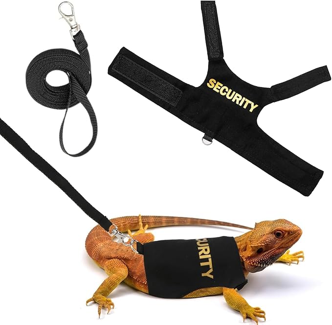 Bearded dragon harness and leash set, adjustable harness for bearded dragon, lizard, iguana or gecko. Perfect to walk outdoor, dress your bearded dragon in the best outfit, bearded dragon accessories.