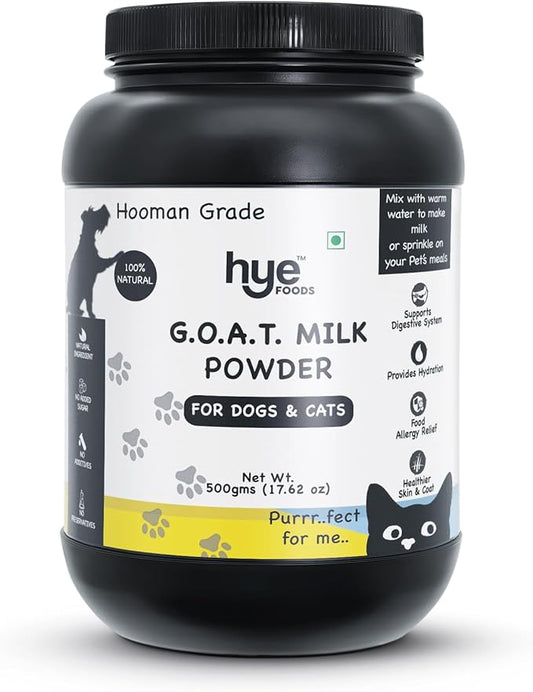 HYE FOODS Goat Milk Powder for Pets | Super Milk | Nutrient-Rich Milk Supplement for Happy and Healthy Dogs and Cats 500g | 17.6oz