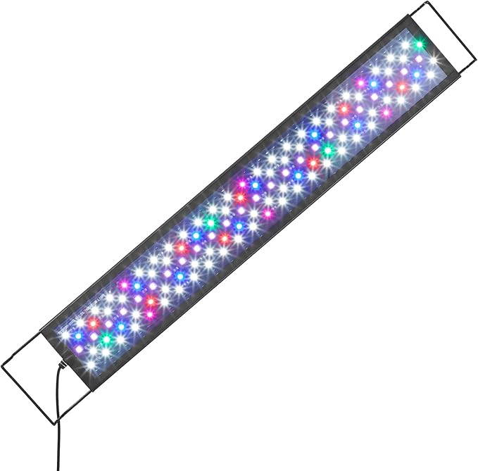 VEVOR Aquarium Light with LCD Monitor, 22W Full Spectrum Fish Tank Light with 24/7 Natural Mode, Adjustable Brightness & Timer - Aluminum Alloy Shell Extendable Brackets for 24"-30" Freshwater Tank