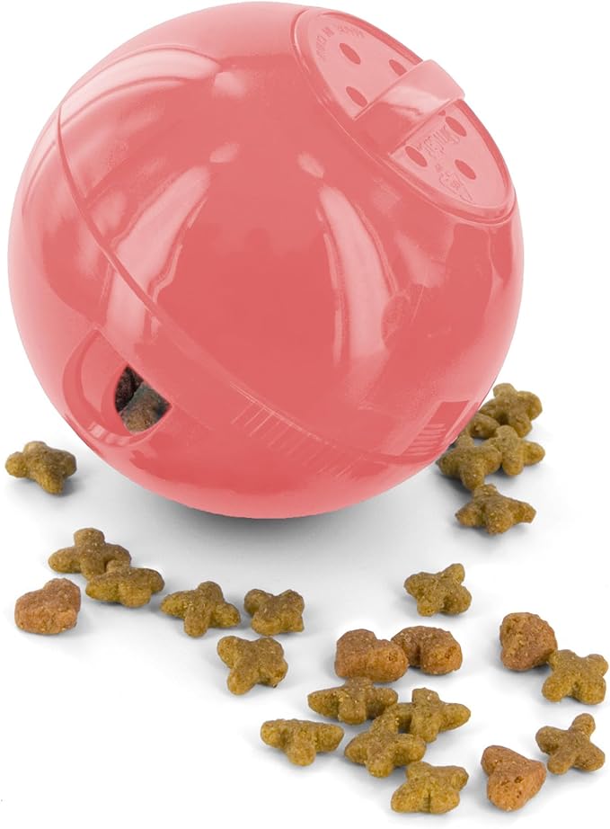 PetSafe Slimcat Feeder Ball - Interactive Game for Your Cat - Fill with Food and Treats - Pink