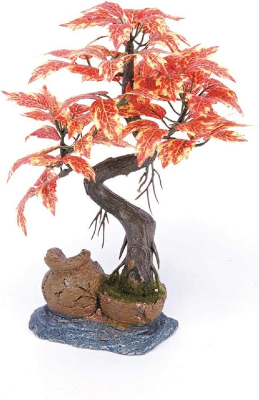Penn-PLAX Deco-Replicas Bonsai Tree Aquarium Decoration – Orange – Safe for Freshwater and Saltwater Fish Tanks – 8” Height