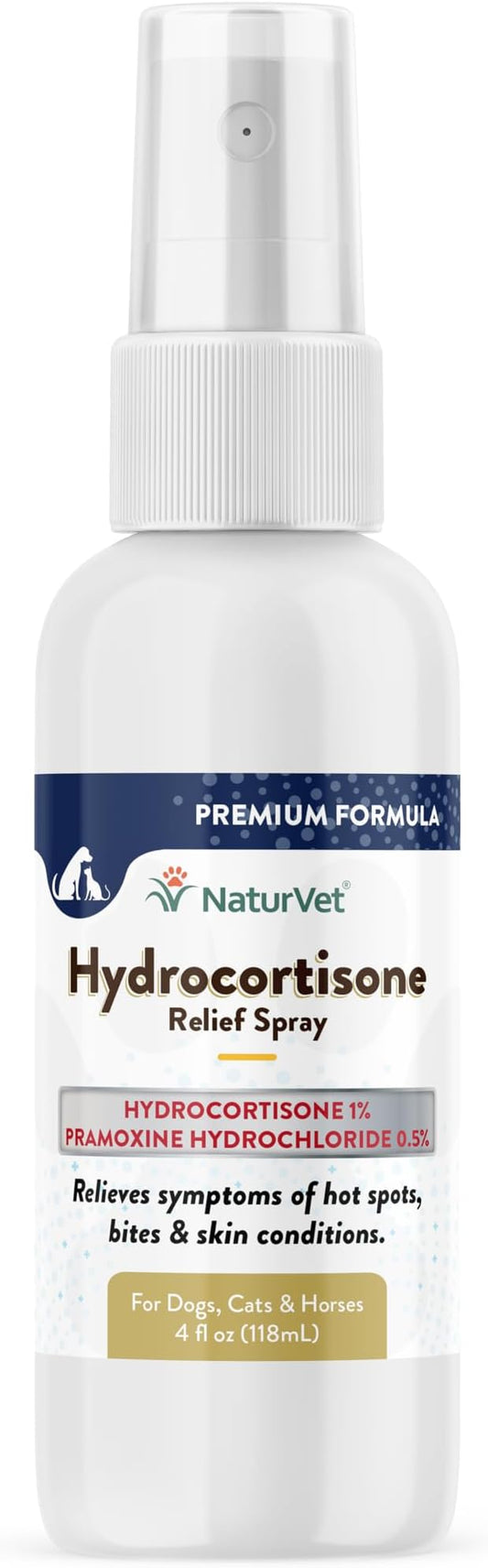 NaturVet Hydrocortisone Relief Spray for Dogs, Cats & Horses 4 oz