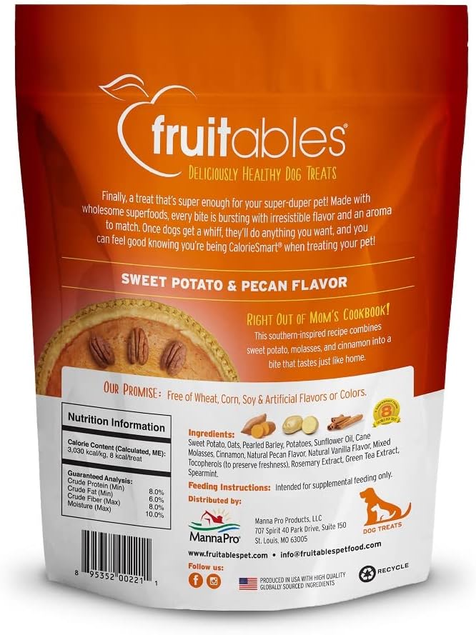 Fruitables Dog Treats Sweet Potato & Pecan Flavor, 7 oz (Pack of 2)