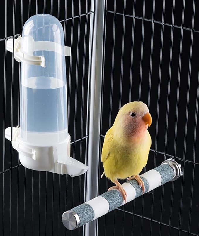 Pet Bird Waterer, 8.45 Fl Oz Parrot Water Feeder, Bird Cage Suspended Automatic Water Dispenser, Bird Feeders for Parakeet Budgie Cockatiel Lovebirds Canary (1Pcs)