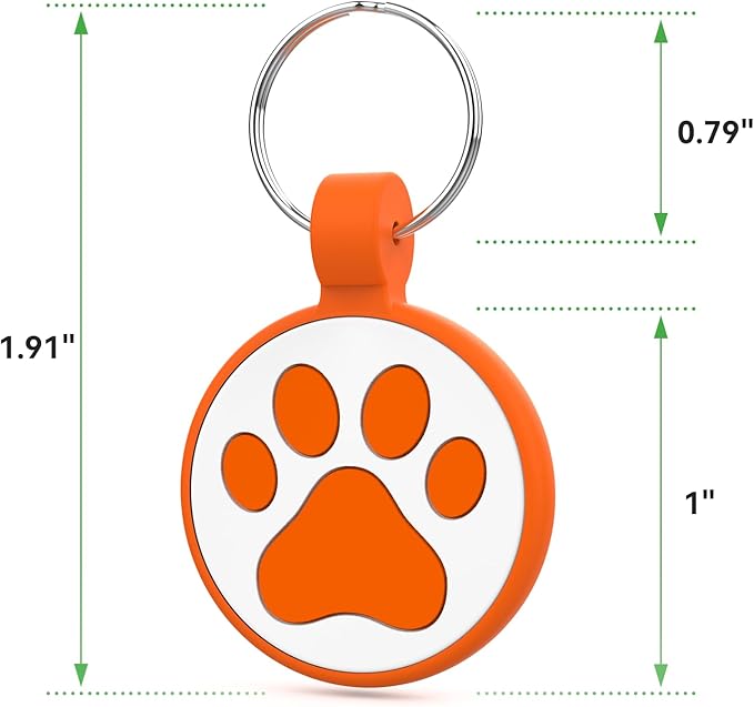 QR Code Cat Tag, Modifiable Pet Online Profile Display Page, Multiple Emergency Contact, Silicone Cat Tag, No Jinging, Collar Accessories, Personalized Cat Tag (Small Breeds - 1", Orange)